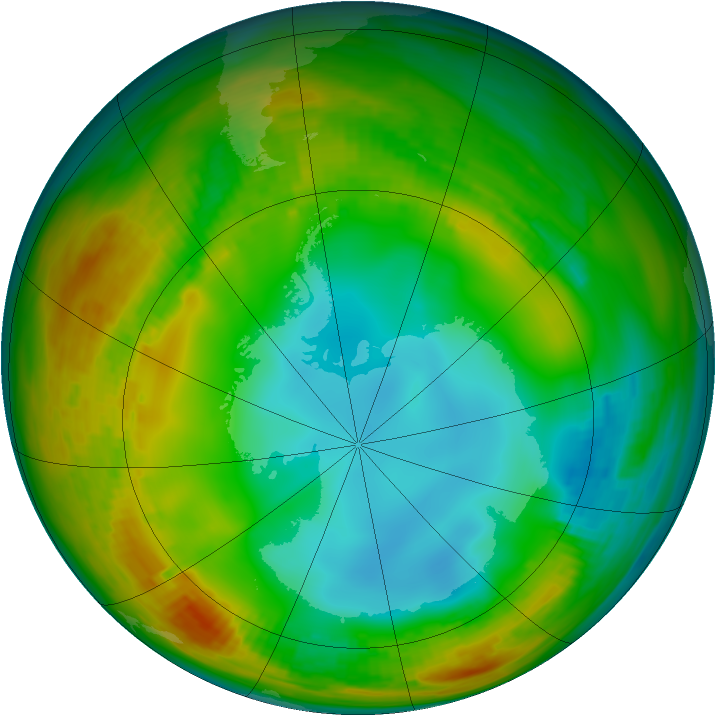 Antarctic ozone map for 14 July 1979